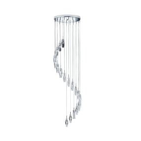 Searchlight Sculptured Ice - Hängeleuchte - Ø 48 x 180 cm - 20 x 7W Halogen inkl. - Chrom