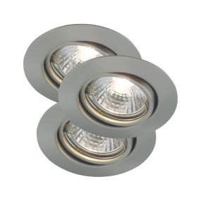 Nordlux Triton - 3er-Set - Ø 90 mm, Ø 75 mm Einbaugröße - IP23 - gebürsteter Stahl