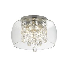 Searchlight Bathroom - Badezimmer-Deckenleuchte - Ø 28 x 20 cm - IP44 - Chrom
