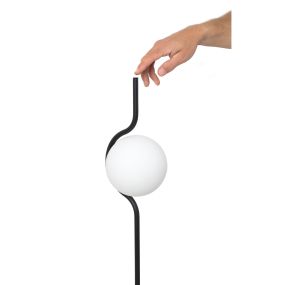 Faro Le Vita - Stehleuchte - 118 cm - 6W dimmbare LED inkl - mattschwarz und opal