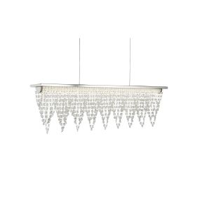 Searchlight Drape - Pendelleuchte - 65 x 12 x 115 cm - Chrom und transparent