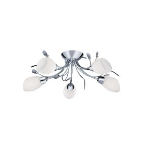 Searchlight Gardenia - Deckenleuchte - 60 x 20 cm - Chrom und Opal