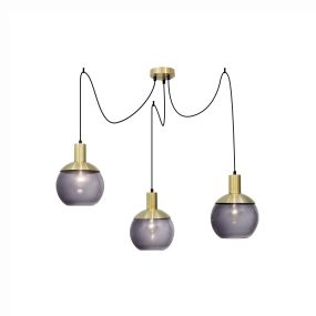 Nova Luce Aubrey - Pendelleuchte - Ø 20 x 320 cm - Grau und Messing