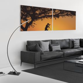 Nova Luce Breton - Stehleuchte - 56 x 20 x 150 cm - 40W dimmbare LED inkl. - Sand schwarz