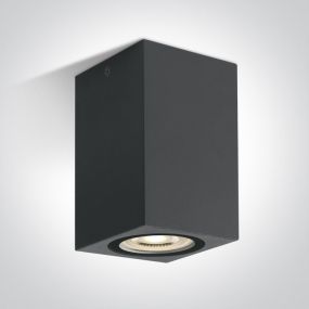 ONE Light GU10 Outdoor Cube Lights - Aufbaustrahler 1L - 6,6 x 6,6 x 11 cm - IP65 - anthrazit