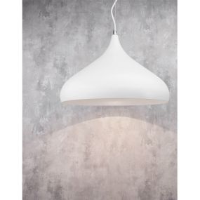 Nova Luce Benicio - Pendelleuchte - Ø 42 x 140 cm - weiß