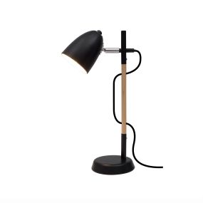 Nova Luce Alina - Schreibtischlampe - 13 x 13 x 42 cm - schwarz und braun