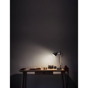 Nova Luce Alina - Schreibtischlampe - 13 x 13 x 42 cm - schwarz und braun