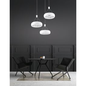 Nova Luce Lumi - Hängeleuchte - Ø 45 x 120 cm - 36W LED inkl. - matt weiß