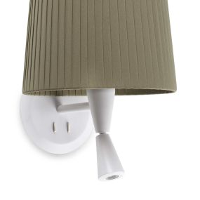 Faro Samba - Wandleuchte mit Schalter - 21,5 x 19 x 17,3 cm - 3W LED inkl. - grün und weiß