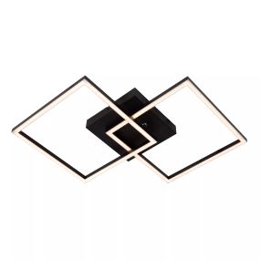Lucide Arianne - Deckenleuchte - 58 x 35,5 x 6,5 cm - 23W LED inkl. - einstellbare Lichtfarbe - schwarz