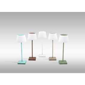 Century Italia Margò - wiederaufladbare Tischleuchte für draußen - Ø 13 x 38 cm - 4W dimmbare LED inkl - IP54 - türkis