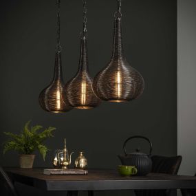 Vico Wire Cone - Hängeleuchte 3L - 115 x 26 x 150cm - silber