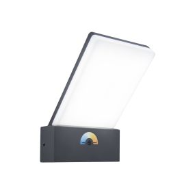 Lutec Pano - Außenwandleuchte - 14 x 13 x 19 cm - 17,5W LED inkl. - IP54 - dunkelgrau