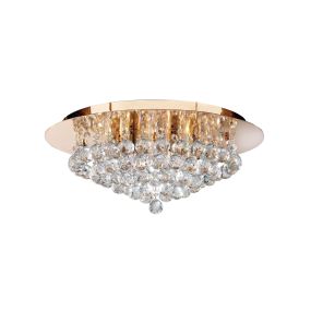 Searchlight Hanna - Deckenleuchte - Ø 45 x 19,5 cm - gold und transparent