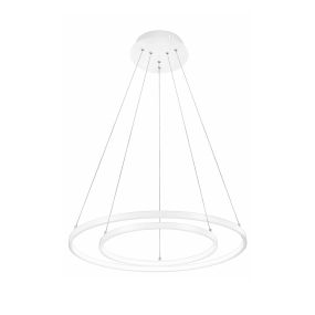 Nova Luce Dea - Pendelleuchte - Ø 60 x 120 cm - 85W dimmbare LED inkl - matt weiß
