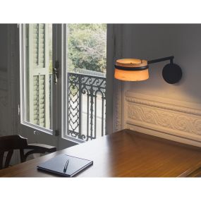 Faro Loop - Wandleuchte - 19 x 50 x 32 cm - 6W dimmbare LED inkl - braun und schwarz - Kirschholz