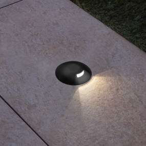 Century Italia Argo - Bodenstrahler mit 1 Fenster - Ø5,8 x 6,5 cm - 0,75W LED inkl - 3000K - IP67 - schwarz