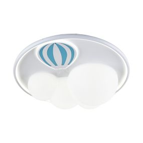 Zuma Line Balloon - Deckenleuchte - Ø 47 x 15 cm - 3 Stufen Dimmer - 42W LED inkl. - weiß mit blau