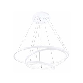 Nova Luce Dea - Pendelleuchte - Ø 80 x 120 cm - 145W dimmbare LED inkl - matt weiß
