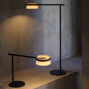 Faro Loop - Tischleuchte - 65 x 22 x 45 cm - 6W dimmbare LED inkl - schwarz und hellbraun