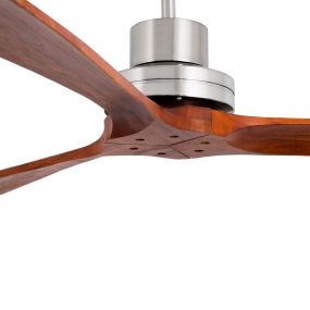 Faro Mini Lantau - Deckenventilator mit Fernbedienung - Ø 106 cm - braun und nickel
