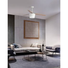 Nova Luce Monsoon - Deckenventilator mit Licht und Fernbedienung - Ø 132 x 51 cm - 18W LED inkl. - weiß