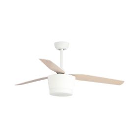 Nova Luce Monsoon - Deckenventilator mit Licht und Fernbedienung - Ø 132 x 51 cm - 18W LED inkl. - weiß