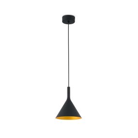 Faro Pam - Hängeleuchte - Ø 16,5 x 21,5 cm - 11W - schwarz und gold