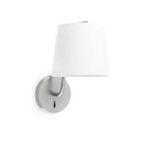 Faro Berni - Wandleuchte mit Schalter - 20 x 29 x 32 cm - Nickel satiniert