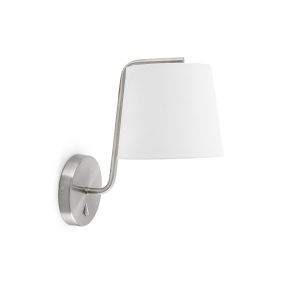 Faro Berni - Wandleuchte mit Schalter - 20 x 29 x 32 cm - Nickel satiniert