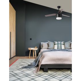 Nova Luce Monsoon - Deckenventilator mit Licht und Fernbedienung - Ø 132 x 51 cm - 18W LED inkl. - braun und weiß
