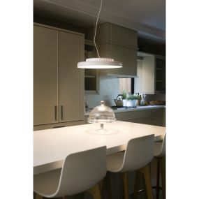 Faro Dolme - Hängeleuchte - Ø 40 x 7 cm - 24W LED inkl. - matt weiß