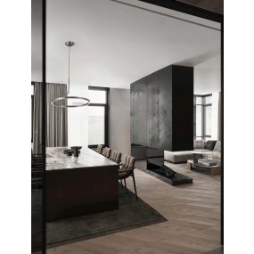 Nova Luce Tilia - Hängelampe - Ø 60 x 250 cm - 31W dimmbar LED inkl. - nebliges nickel