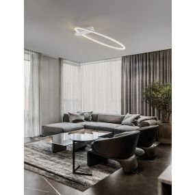 Nova Luce Kiklos - Deckenleuchte - Ø 64 x 30 cm - 30W dimmbar LED inkl. - Sand Weiß