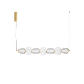 Nova Luce Movil - Hängelampe - 110 x 125 x 17 cm - 42W dimmbar LED inkl. - gold, klar und opal