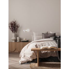 Nova Luce Noima - wandleuchte - 28,5 x 10 x 8,5 cm - 9W LED inkl. - Sand Weiß