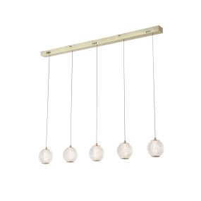 Searchlight Allure - Pendelleuchte - 100 x 150 cm - 21W dimmbare LED inkl - Messing satiniert und transparent