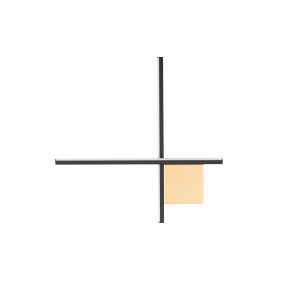 Nova Luce Cross - wandleuchte - 50 x 50 x 4 cm - 15W LED inkl. - gebürstetes gold und Sand schwarz