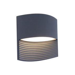 Lutec Lotus - Außenwandleuchte - 18 x 64 x 14 cm - 11W LED inkl. - IP54 - dunkelgrau