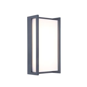 Lutec Qubo - Außenwandleuchte - 11 x 7 x 22 cm - 17,3W LED inkl. - IP54 - dunkelgrau