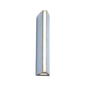 Lutec Leo - Außenwandleuchte - 6 x 8 x 30 cm - 14,5W LED inkl. - IP44 - Chrom