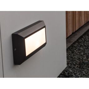 Lutec Helena II - Außenwandleuchte - 23 x 3 x 10 cm - 11W LED inkl. - IP54 - dunkelgrau