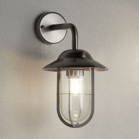 Searchlight Toronto - Außenwandleuchte - 17 x 31 cm - IP44 - satiniert silber