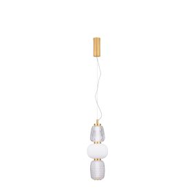Nova Luce Movil - Hängelampe - Ø 17 x 120 cm - 28W dimmbar LED inkl. - gold, klar und opal