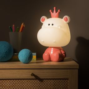 Zuma Line Animals Hippo - Tischleuchte - 19 x 32 cm - 3W dimmbare LED inkl. - rosa