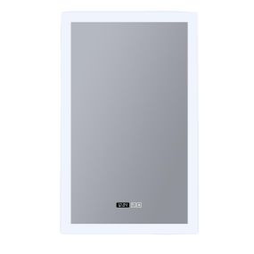 Searchlight - Spiegelleuchte mit Beleuchtung und Digitaluhr - 60 x 90 cm - 48,4W dimmbare LED inkl - IP44 - weiß