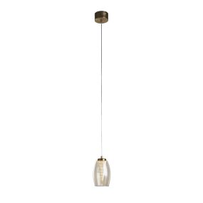 Searchlight Cyclone - Hängeleuchte - Ø 11,5 x 120 cm - 6W LED inkl. - Bronze und Champagner