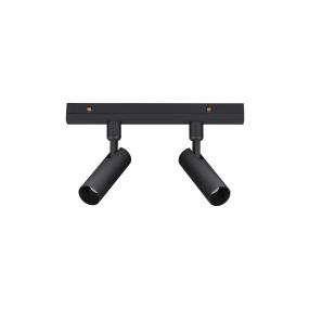 Nova Luce Buxton L - Doppelstrahler für Magnetschienensystem - 24,5 x 3,2 x 15,1 cm - 2 x 10W dimmbare LED inkl. - sandschwarz
