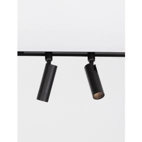 Nova Luce Buxton L - Doppelstrahler für Magnetschienensystem - 24,5 x 3,2 x 15,1 cm - 2 x 10W dimmbare LED inkl. - sandschwarz